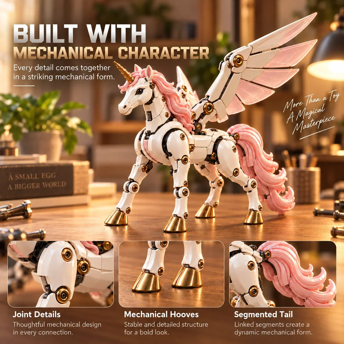 🦄 2-in-1 Transforming Mechanical Unicorn Egg – Winged Fantasy Figure🥚