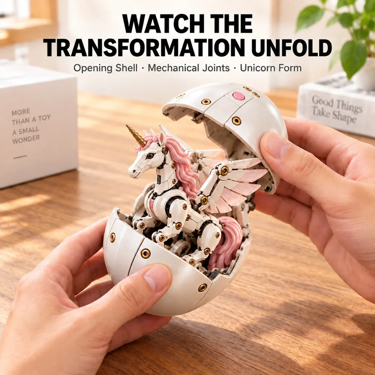 🦄 2-in-1 Transforming Mechanical Unicorn Egg – Winged Fantasy Figure🥚
