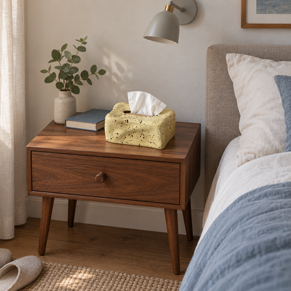 Wavy Splatter Tissue Box Cover | Retro 70s Ceramic Decor