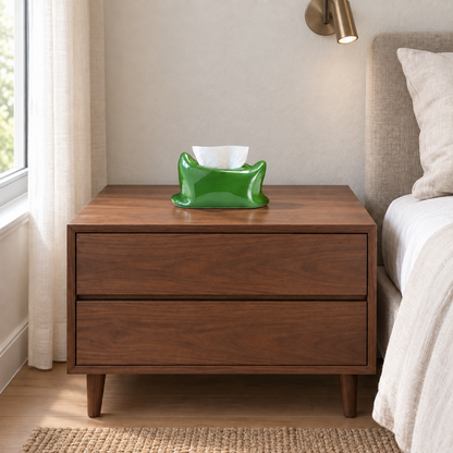 Ceramic Pillow Tissue Box Cover | Soft-Look Sculptural Decor