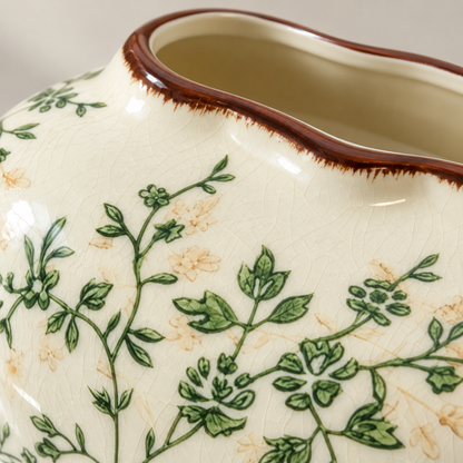 French Country Floral Tissue Box Cover | Vintage Crackle Glaze Decor