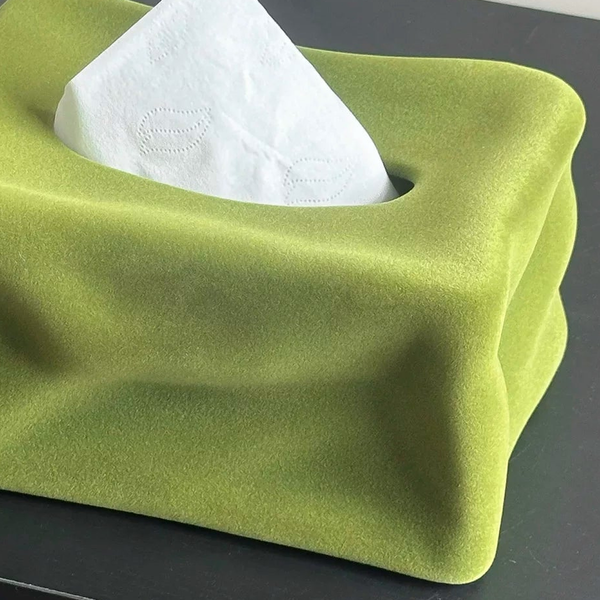 Sculptural Velvet Ceramic Tissue Box | Pop Art Decor