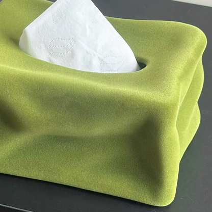 Sculptural Velvet Ceramic Tissue Box | Pop Art Decor