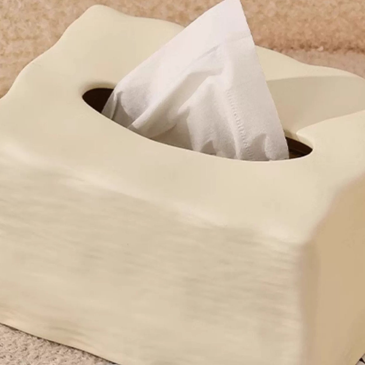 Sculptural Melting Ceramic Tissue Box | Avant-Garde Decor