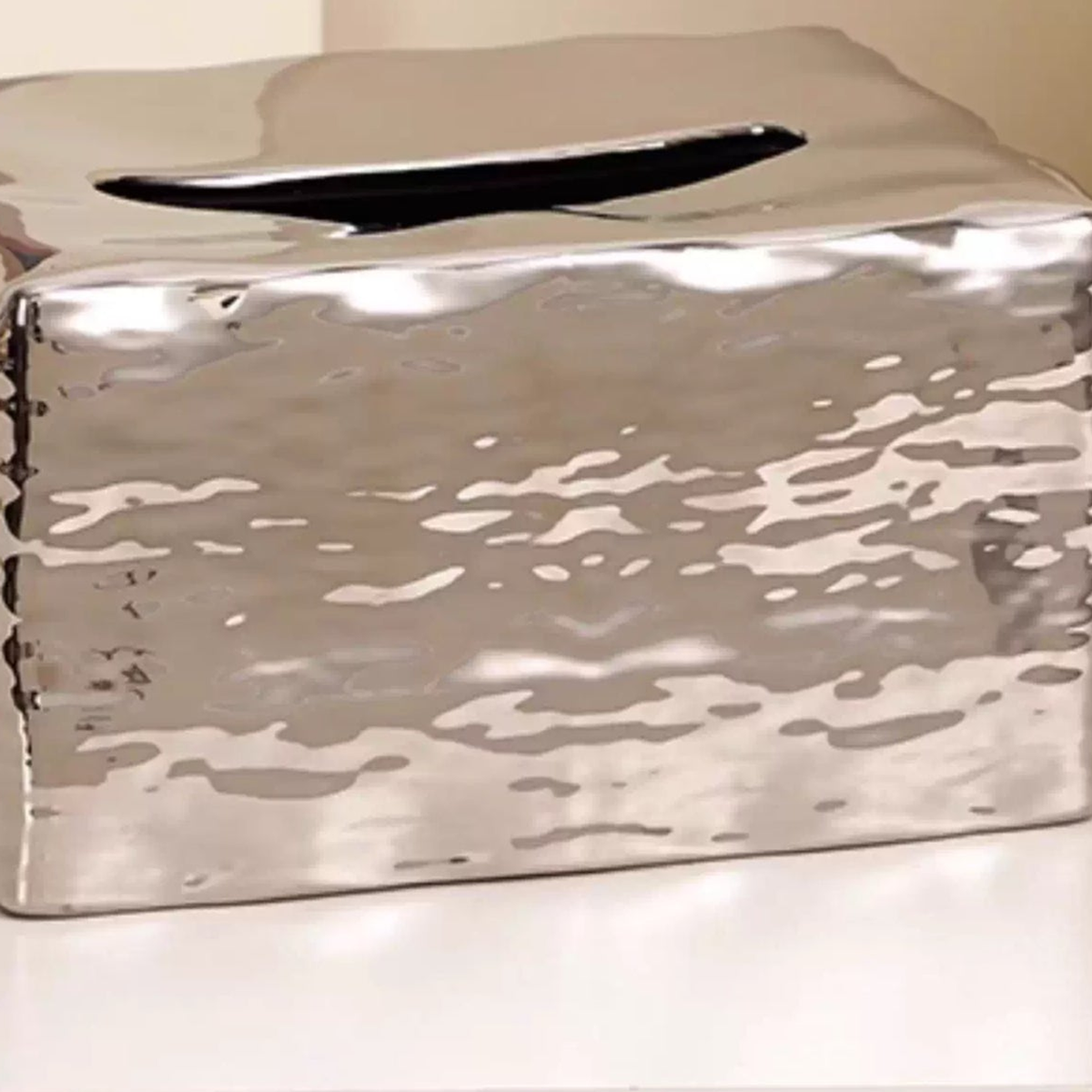 Sculptural Melting Ceramic Tissue Box | Avant-Garde Decor