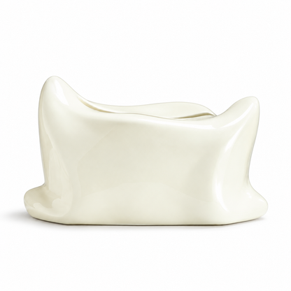 Ceramic Pillow Tissue Box Cover | Soft-Look Sculptural Decor