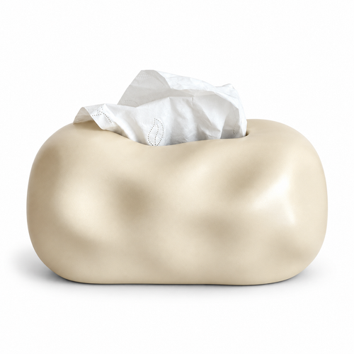 Bubble Ceramic Tissue Box Cover | Modern Cloud & Metallic Decor