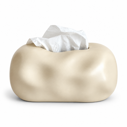 Bubble Ceramic Tissue Box Cover | Modern Cloud & Metallic Decor