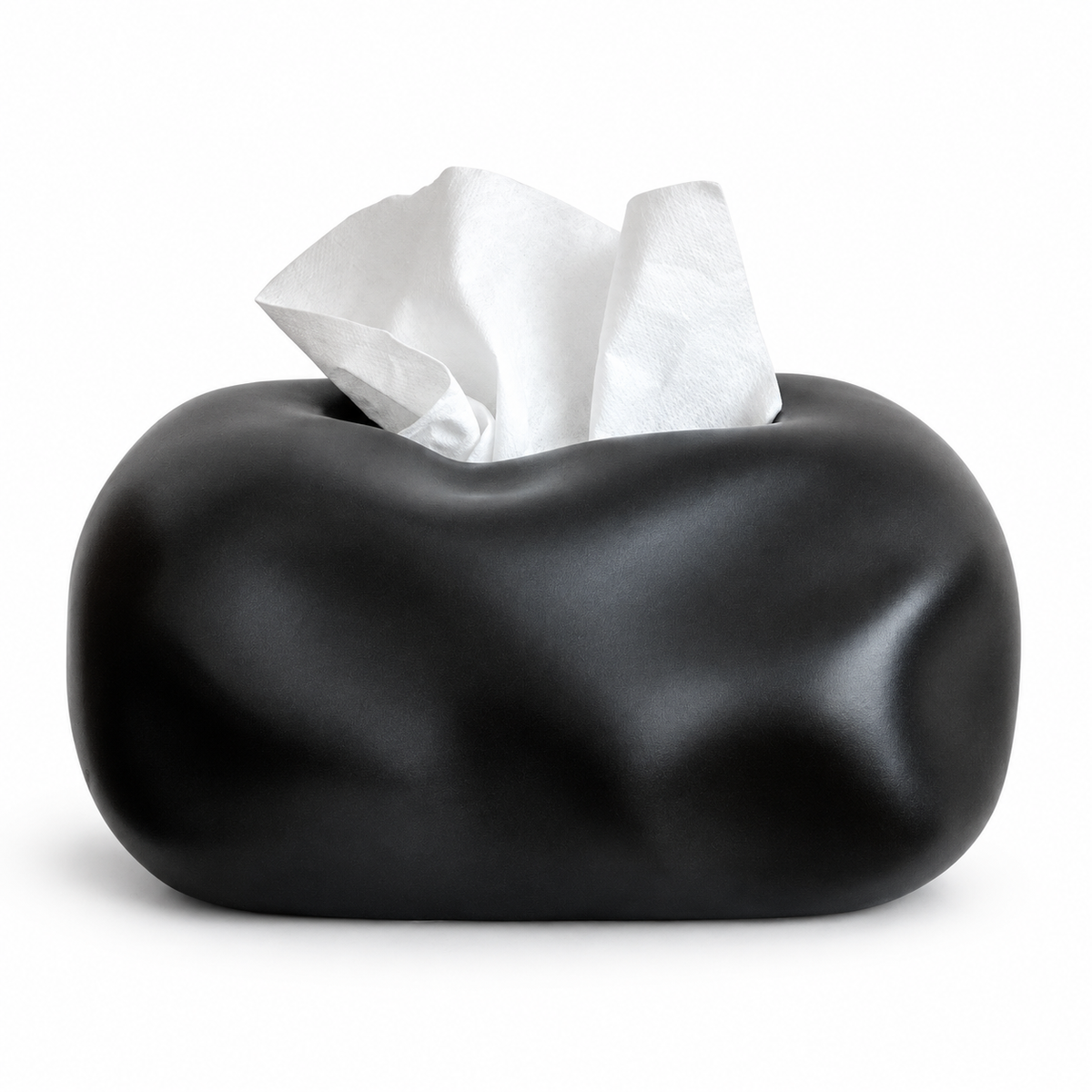 Bubble Ceramic Tissue Box Cover | Modern Cloud & Metallic Decor