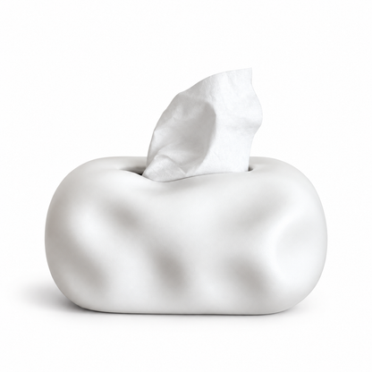 Bubble Ceramic Tissue Box Cover | Modern Cloud & Metallic Decor