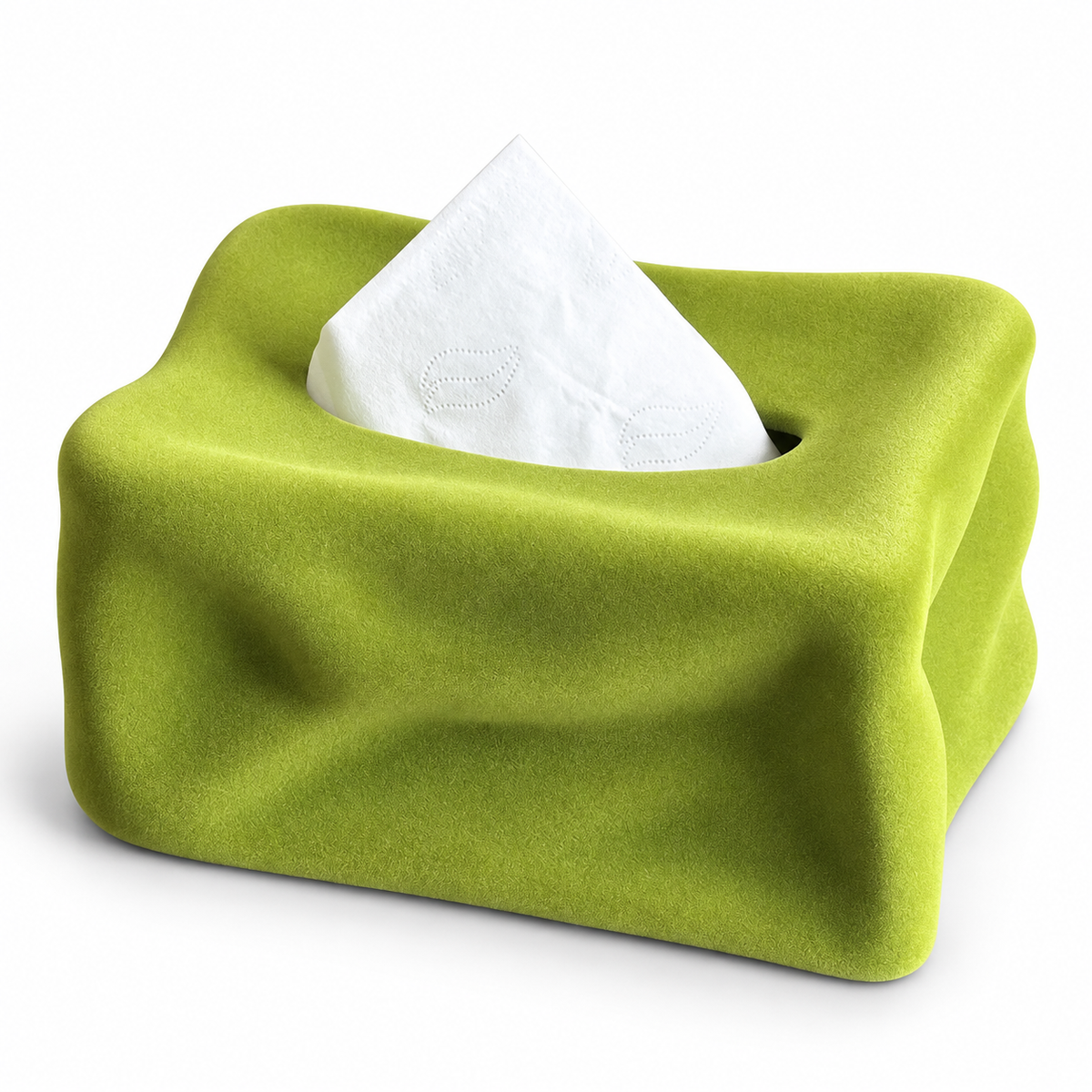 Sculptural Velvet Ceramic Tissue Box | Pop Art Decor