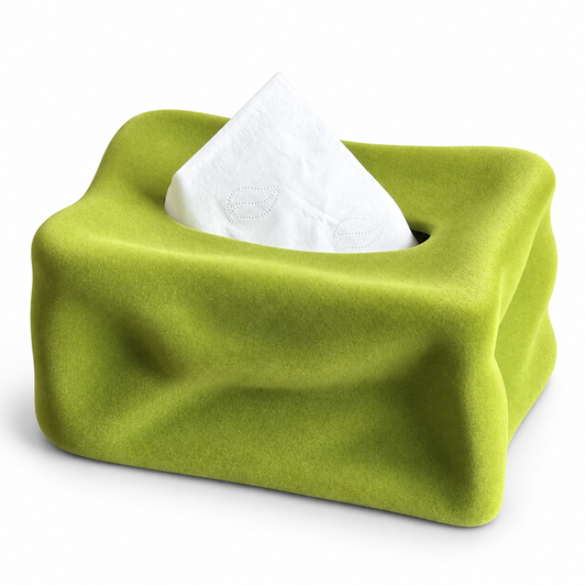 Sculptural Velvet Ceramic Tissue Box | Pop Art Decor