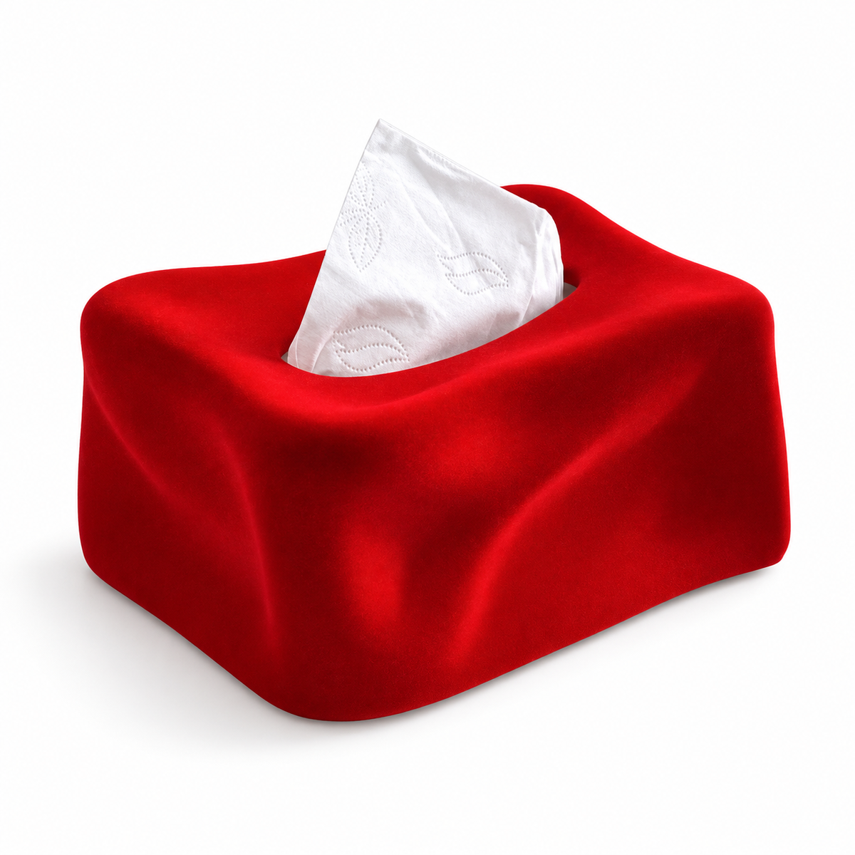 Sculptural Velvet Ceramic Tissue Box | Pop Art Decor