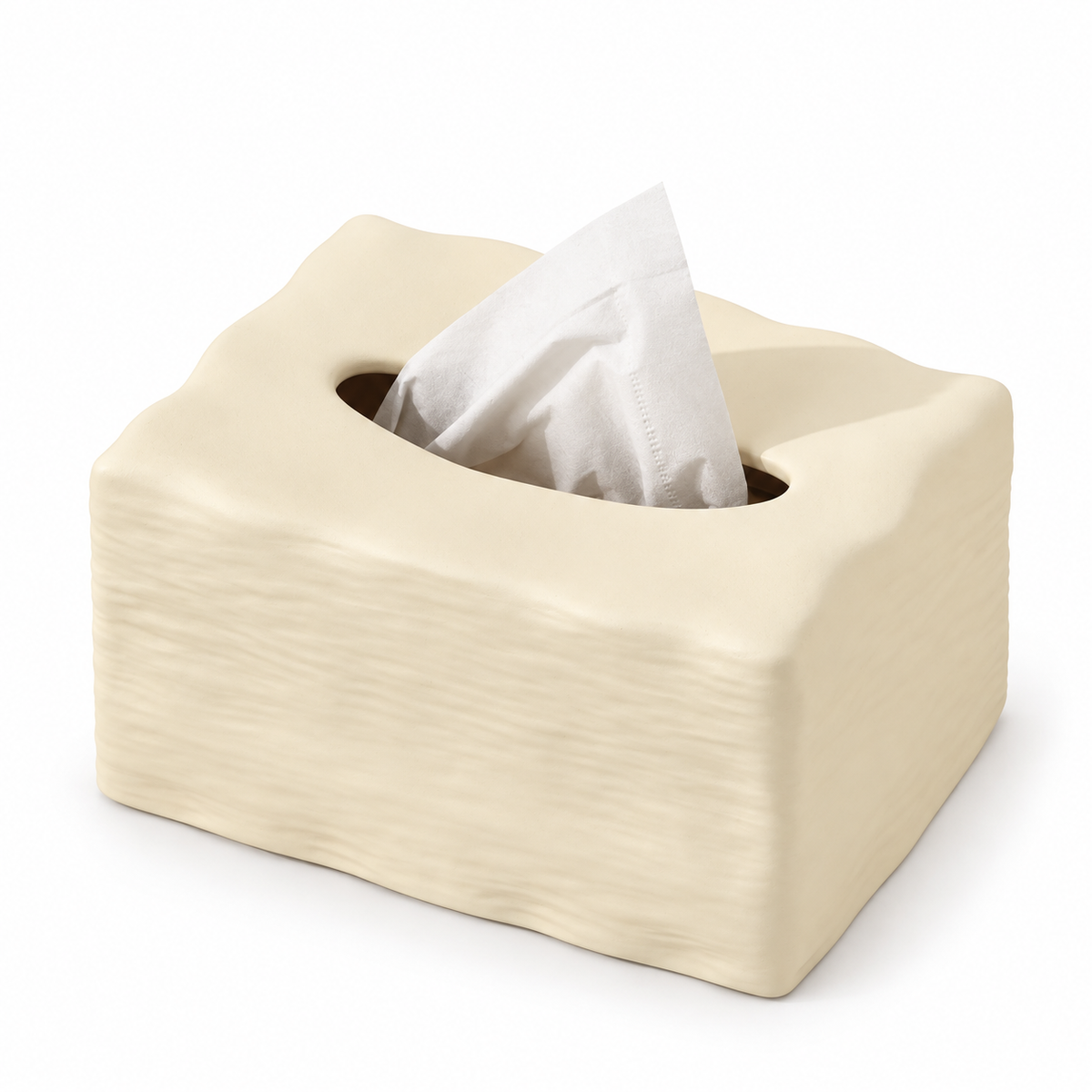 Sculptural Melting Ceramic Tissue Box | Avant-Garde Decor