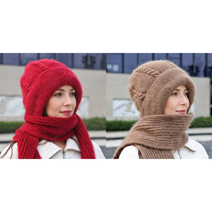 🔥❄️ WINTER WARMTH SALE! 🧣💕 Winter’s Sweet Little Luxury | Clever All-in-One Knit Hat & Scarf Set 🤍❄️ Soft twisted knit, keeps head and neck cosy without bulky layers🧣